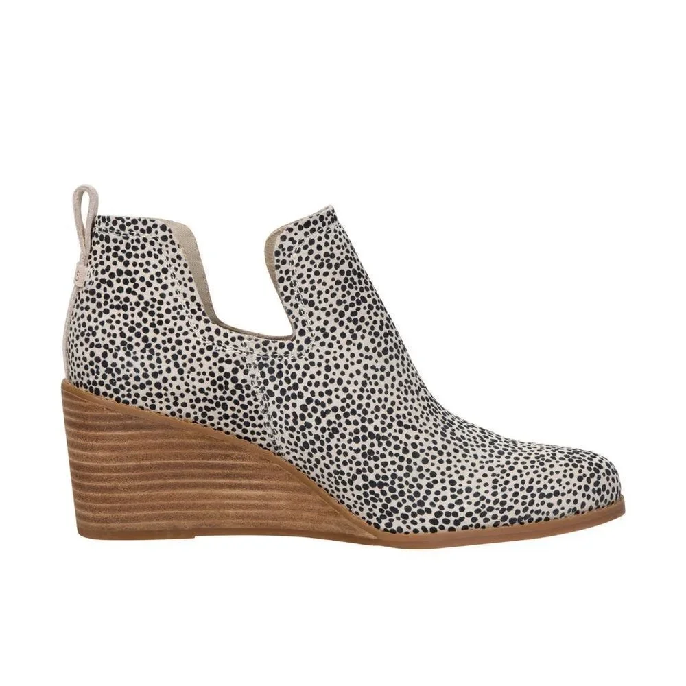 TOMS Womens Kallie Mini Cheetah Suede Wedge Booties Sz 7
